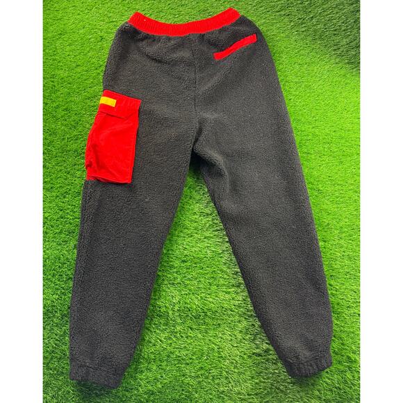 Jordan Sherpa Fleece Joggers M Black Red Cargo Pocket DC9730-010 Jumpman Pants - Picture 2 of 10